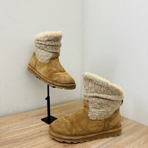 Bearpaw Virginia Brown Suede Leather Booties Women’s Size 10